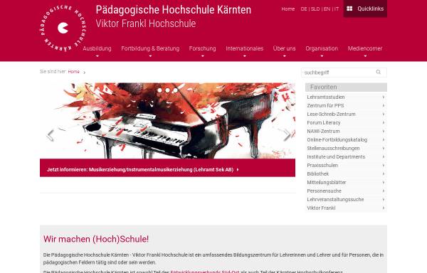 Vorschau von www.ph-kaernten.ac.at, Pädagogische Hochschule Kärnten