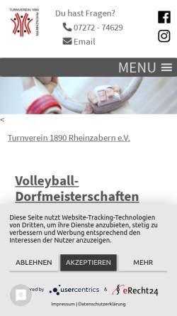 Vorschau der mobilen Webseite www.tv-rheinzabern.de, TV 1890 Rheinzabern e.V.