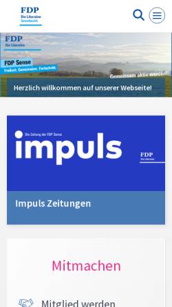 Vorschau der mobilen Webseite www.fdp-sense.ch, FDP Sensebezirk