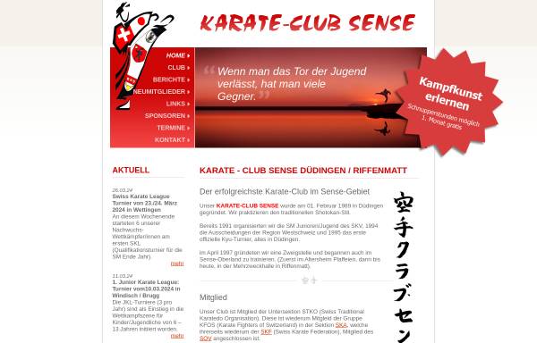 Vorschau von www.karate-sense.ch, Karate-Club Sense