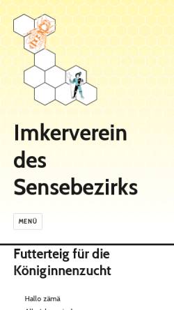 Vorschau der mobilen Webseite www.bienen-sense.ch, Imkerverein des Sensebezirks