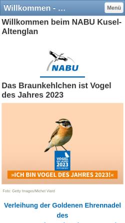 Vorschau der mobilen Webseite www.nabu-kusel.de, NABU OG Kusel/Altenglan
