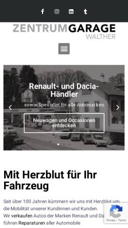 Vorschau der mobilen Webseite zentrum-garage.ch, Zentrum-Garage Walther AG