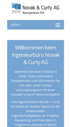 Vorschau der mobilen Webseite www.novak-curty.ch, Novak & Curty AG