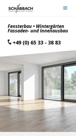 Vorschau der mobilen Webseite www.schabbach-fensterbau.de, Schabbach Fensterbau