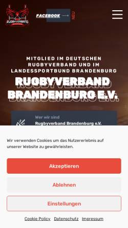 Vorschau der mobilen Webseite www.rugbyverbandbrandenburg.de, Rugbyverband Brandenburg e.V.