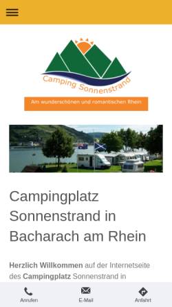 Vorschau der mobilen Webseite www.camping-rhein.de, Camping Sonnenstrand