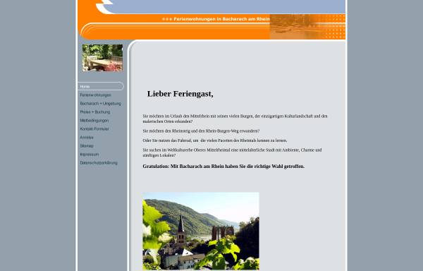 Vorschau von www.ferienwohnungen-in-bacharach.de, Ferienwohnungen in Bacharach am Rhein
