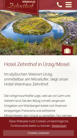 Vorschau der mobilen Webseite www.weinhaus-zehnthof.de, Hotel-Weinhaus Zehnthof