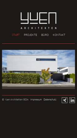 Vorschau der mobilen Webseite www.yuen-architekten.de, Yuen Architekten