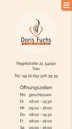 Vorschau der mobilen Webseite www.doris-fuchs-friseur.de, Doris Fuchs Art of Hair