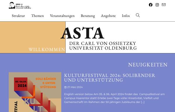 Vorschau von www.asta-oldenburg.de, Allgemeiner Studierenden-Ausschuss (AStA)