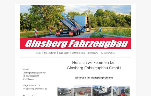 Vorschau von www.ginsberg-fahrzeugbau.de, Ginsberg Fahrzeugbau GmbH