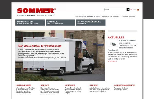 Vorschau von www.sommer-online.de, Sommer Fahrzeugbau GmbH & Co. KG