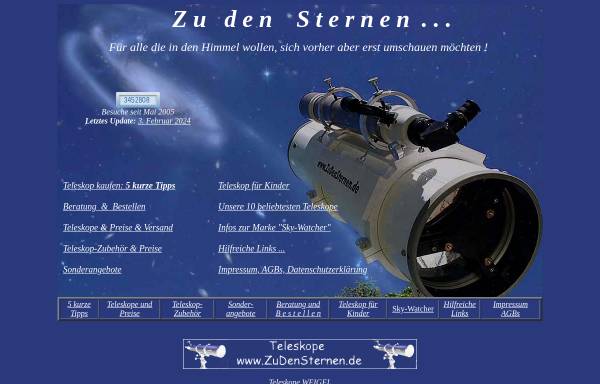 Vorschau von www.zudensternen.de, Teleskope Weigel