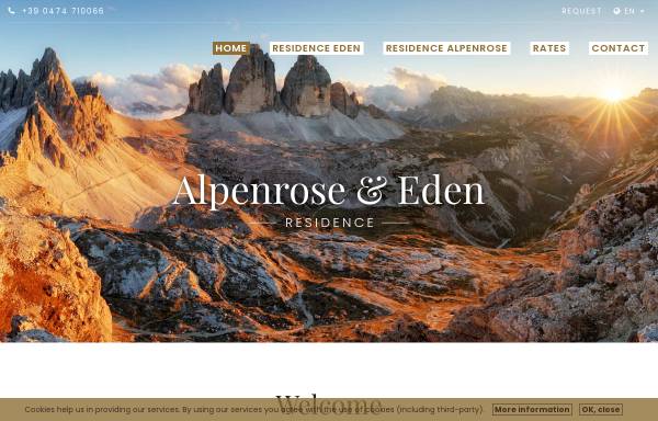 Vorschau von www.alpenrose-eden.com, Residence Alpenrose - Residence Eden