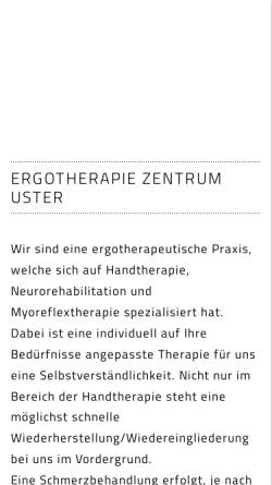 Vorschau der mobilen Webseite www.ergouster.ch, Ergotherapie Zentrum Uster