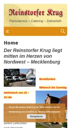 Vorschau der mobilen Webseite reinstorfer-krug.de, Reinstorfer Krug, Reinstorf