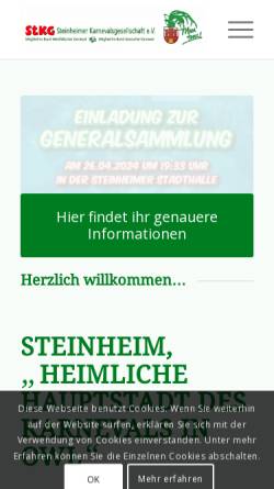 Vorschau der mobilen Webseite stkg.de, Steinheimer Karnevalsgesellschaft e.V.