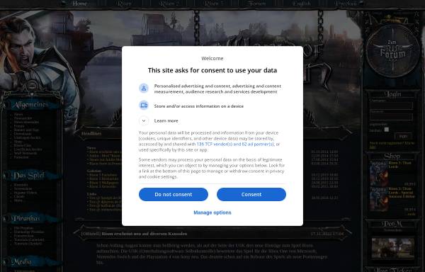 Vorschau von www.worldofrisen.de, World of Risen