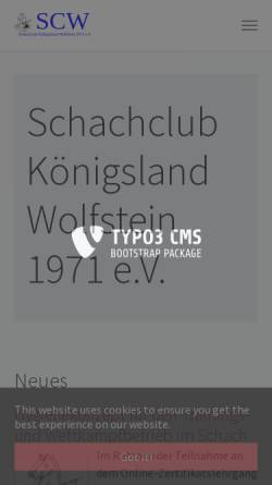 Vorschau der mobilen Webseite www.schachclub-wolfstein.de, Schachclub Königsland Wolfstein 1971 e.V.