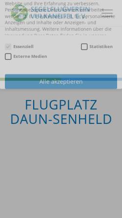 Vorschau der mobilen Webseite flugplatz-daun.de, Segelflugverein Vulkaneifel e.V. - Flugplatz Daun