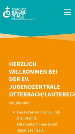 Vorschau der mobilen Webseite www.juz-otterbach.de, Protestantische Jugendzentrale Otterbach/Lauerecken