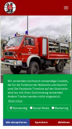 Vorschau der mobilen Webseite www.feuerwehr-budenheim.de, Freiwillige Feuerwehr Budenheim