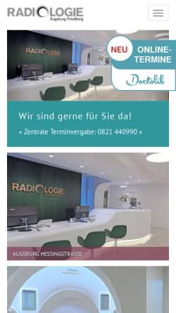Vorschau der mobilen Webseite www.radiologie-augsburg.de, Radiologengemeinschaft Augsburg