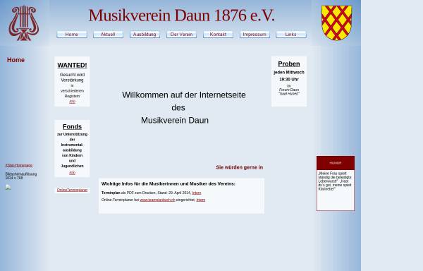 Vorschau von www.mv-daun.de, Musikverein Daun 1876 e.V.