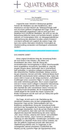 Vorschau der mobilen Webseite www.quatember.de, Jesusgebet