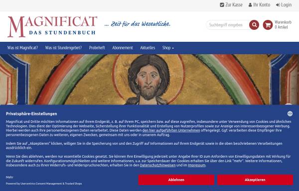Vorschau von www.magnificat-das-stundenbuch.de, Magnificat