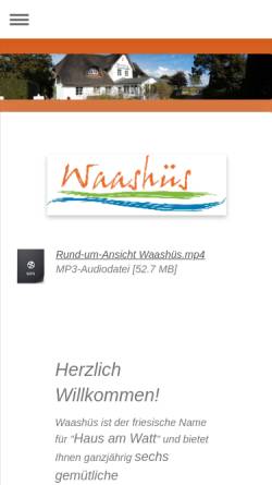 Vorschau der mobilen Webseite www.amrum-waashues.de, Ferienhaus Waashüs