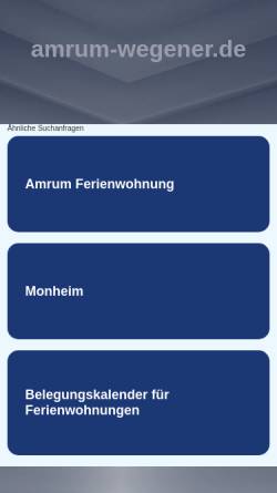 Vorschau der mobilen Webseite www.amrum-wegener.de, Gästehaus Wegener