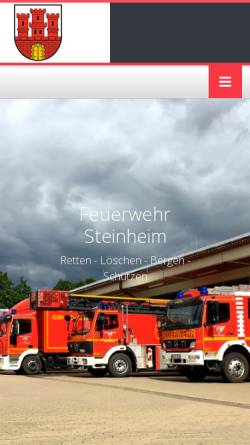 Vorschau der mobilen Webseite www.feuerwehrsteinheim.de, Freiwillige Feuerwehr Steinheim/Westfalen