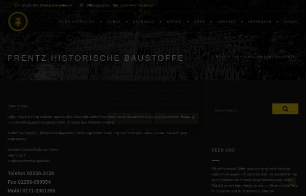 Vorschau von www.frentz-historische-baustoffe.de, Benedikt Freiherr Raitz von Frentz