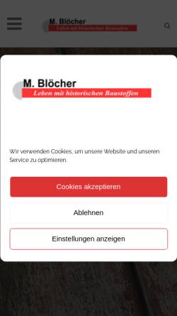 Vorschau der mobilen Webseite www.antike-baumaterialien.de, M. Blöcher Baustoff-Recycling GmbH & Co. KG