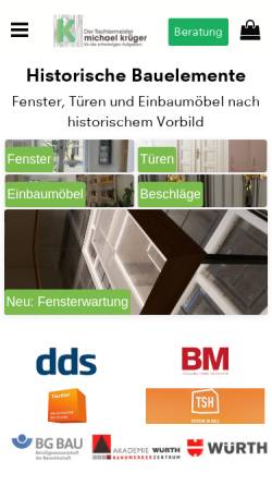 Vorschau der mobilen Webseite www.historische-bauelemente24.de, Michael Krüger