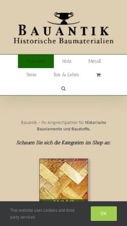 Vorschau der mobilen Webseite bauantik.de, Ralf Bauweraerts, Bauantik