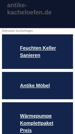 Vorschau der mobilen Webseite www.antike-kacheloefen.de, Theo Holtebrinck, Antike Kachelöfen