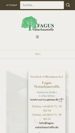 Vorschau der mobilen Webseite www.kassettenboden.de, Uwe Raulfs, Fagus Naturbaustoffe