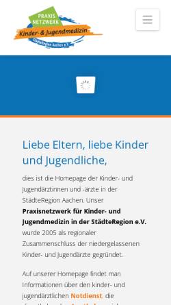 Vorschau der mobilen Webseite www.pkj-ac.de, Kinder- und Jugendärzte in der Städteregion Aachen