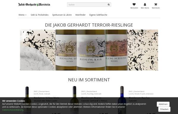 Vorschau von jakobgerhardt.de, Wein- und Sektkellerei Jakob Gerhardt