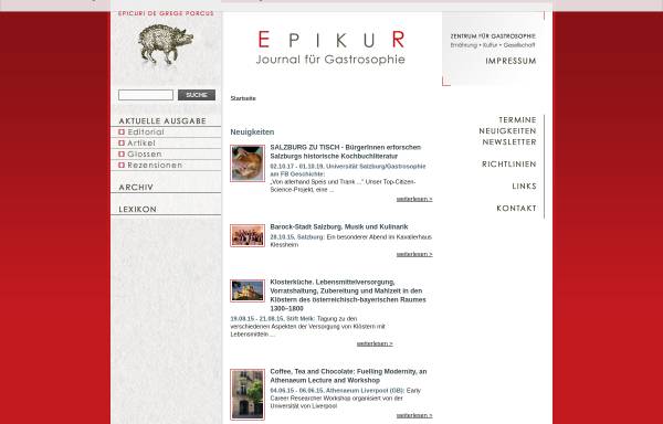 Vorschau von www.epikur-journal.at, Epikur - Journal für Gastrosophie