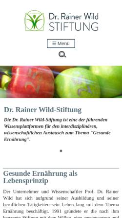Vorschau der mobilen Webseite www.gesunde-ernaehrung.org, Dr. Rainer Wild-Stiftung