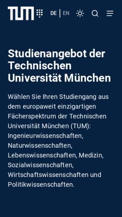 Vorschau der mobilen Webseite portal.mytum.de, Bachelor Ernährungswissenschaft an der TU München