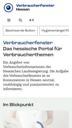 Vorschau der mobilen Webseite www.verbraucherfenster.hessen.de, VerbraucherFenster Hessen