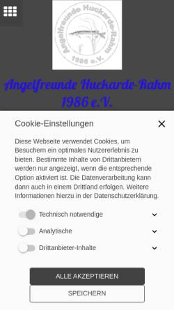 Vorschau der mobilen Webseite www.angelfreunde-huckarde-rahm.de, Angelfreunde Huckarde- Rahm 1986 e.V.
