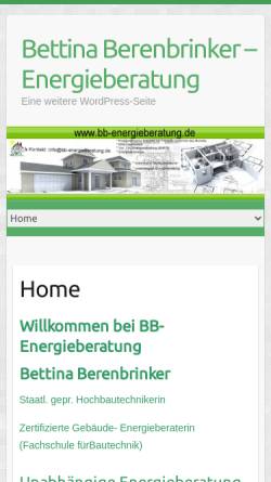 Vorschau der mobilen Webseite www.bb-energieberatung.de, Berenbrinker, Bettina