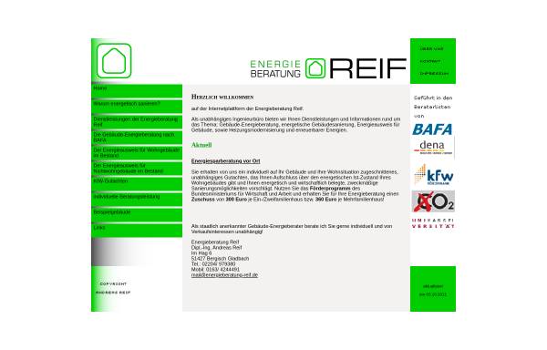 Vorschau von www.energieberatung-reif.de, Reif, Andreas
